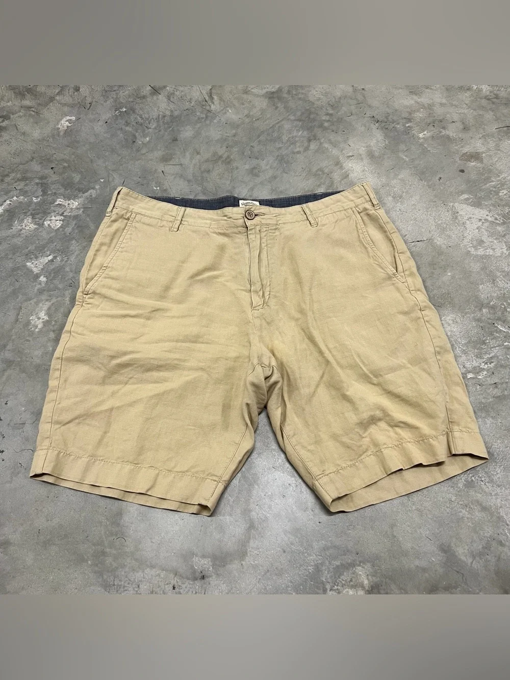 Faherty Tradewinds Shorts Mens 33 9” Beige Linen Organic Cotton Blend